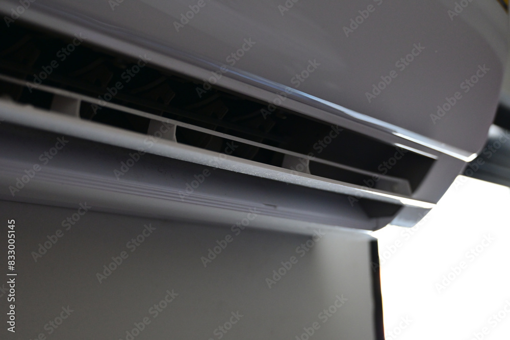 white air conditioner on wall, electricity object in home white air conditioner on wall, electricity object in home