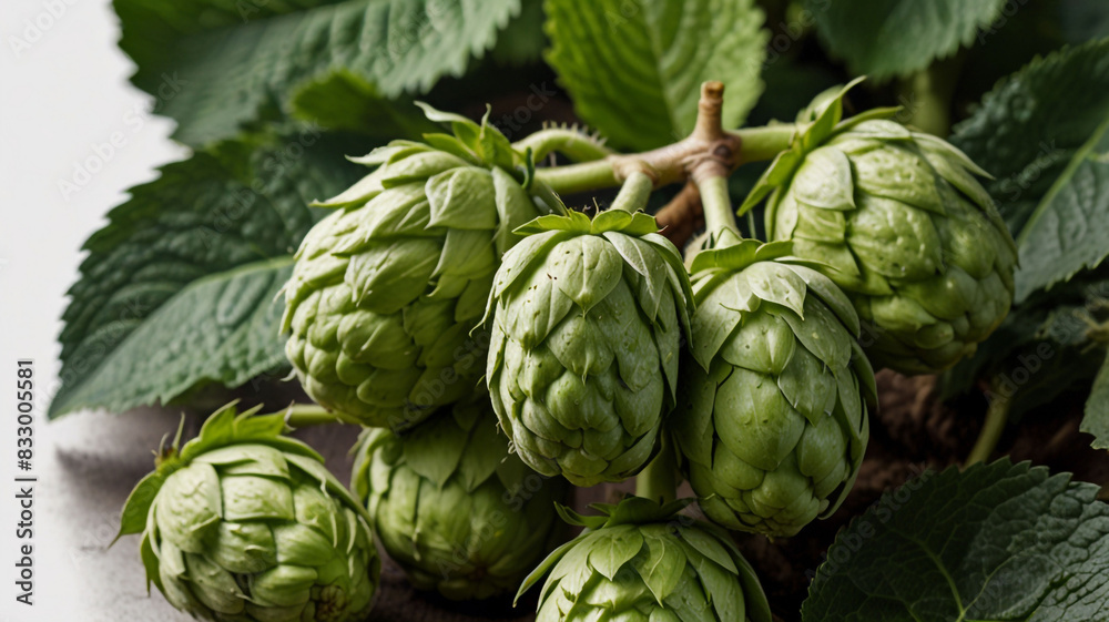 Fototapeta premium png-green-hops-green-fruit-plant-without-background