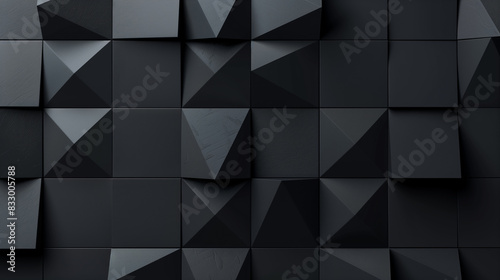 A black and white image of a pattern of squares and triangles. The image has a modern and abstract feel to it photo