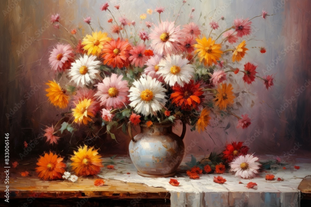 custom made wallpaper toronto digitalAutumn flowers - Generative AI