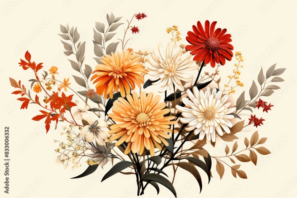 Autumn flowers - Generative AI Autumn flowers - Generative AI