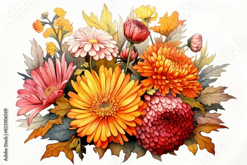 Autumn flowers - Generative AI photo