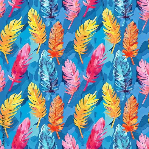 seamless background with feathers