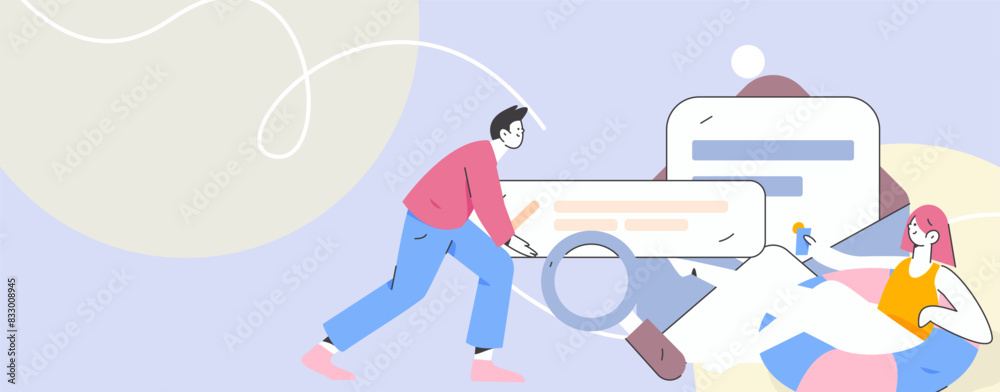 Flat vector illustration of business people operating work scene
Flat vector illustration of business people operating work scene
