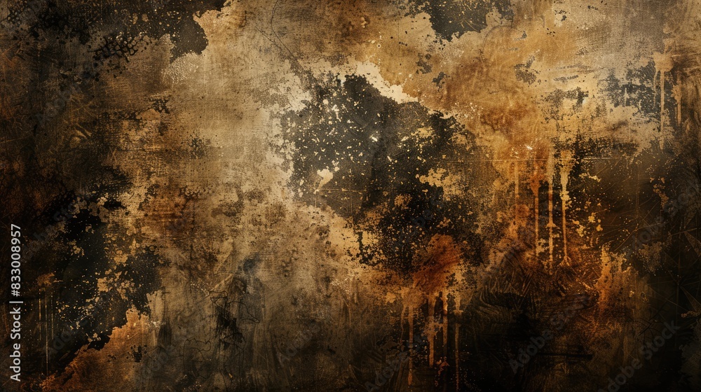 Fototapeta premium Dark and Brown Grunge Texture with Eerie Elements