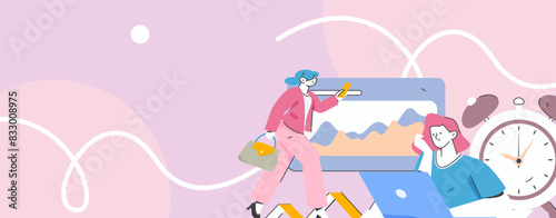 Flat vector illustration of business people operating work scene  © Lyn Lee