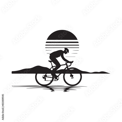 Cycling club silhouette logo design art Stock Vector Images 