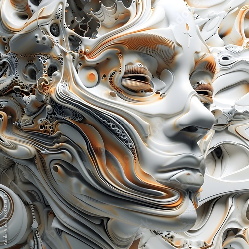 Captivating Digital Art Swirls of Metallic Fluid Patterns and Textures
