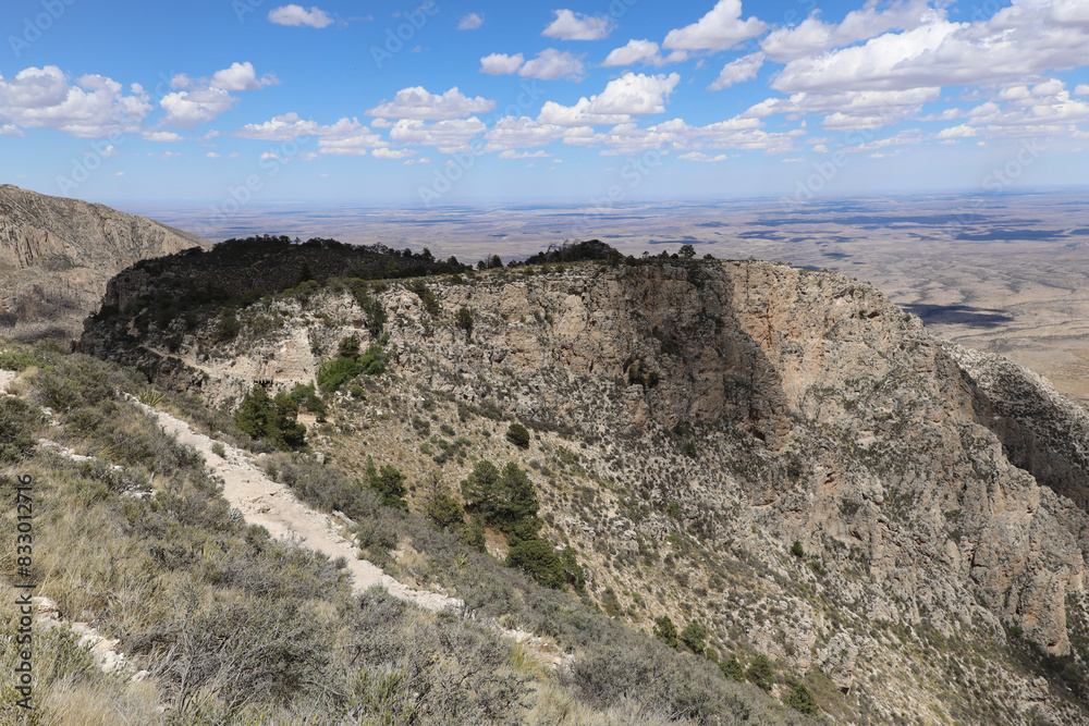 View from Guadalupe Peak Trail at Guadalupe Mountains National Park, Texas