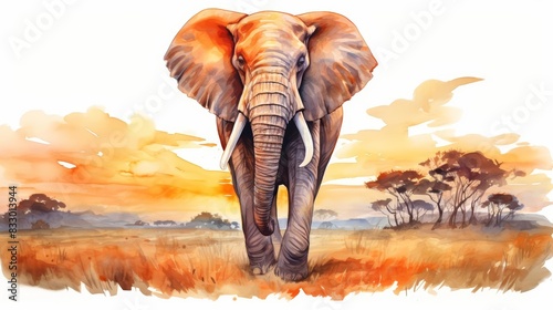 A watercolor of an elephant © JK_kyoto