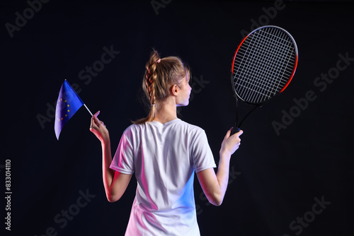 Female tennis player with f...