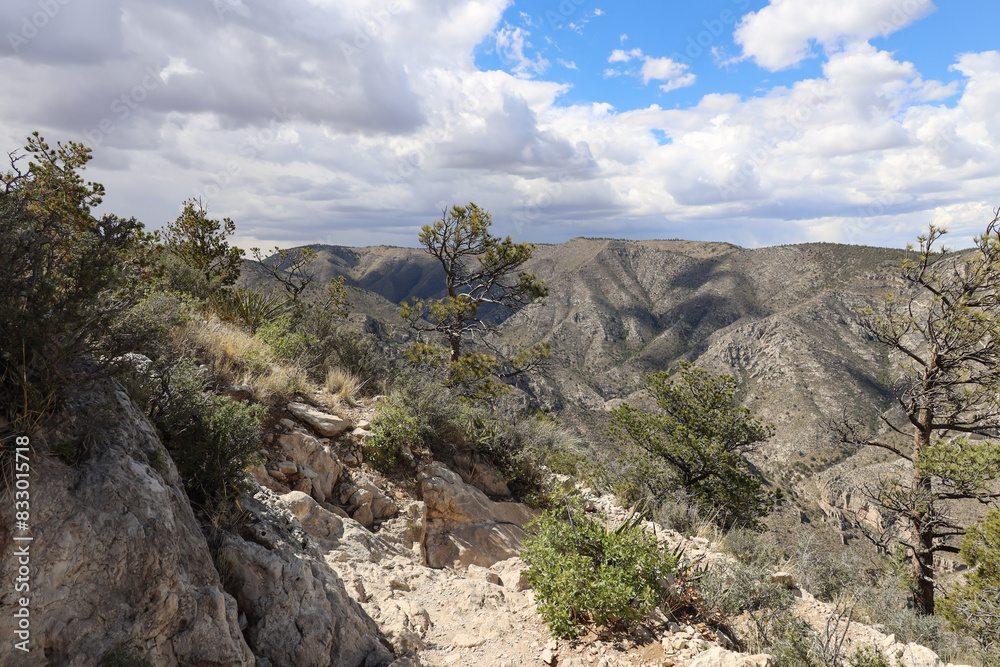 View from Guadalupe Peak Trail at Guadalupe Mountains National Park, Texas