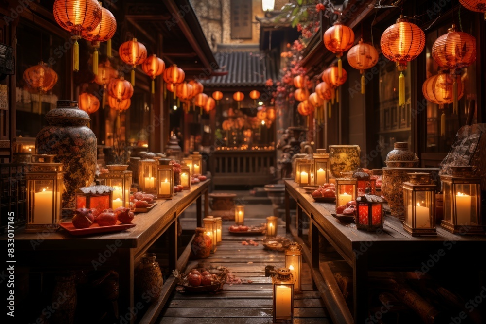 Lanterns and candles - Generative AI Lanterns and candles - Generative AI