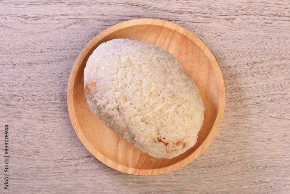 Taiwanese rice ball are made from glutinous rice and usually come with fried bread stick, pickled radish, pickled mustard greens and braised eggs. Taiwanese rice ball are made from glutinous rice and usually come with fried bread stick, pickled radish, pickled mustard greens and braised eggs.