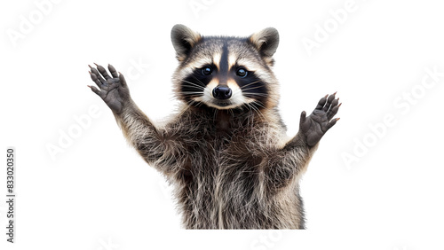 Raccoon isolated on a transparent background, PNG, Ai