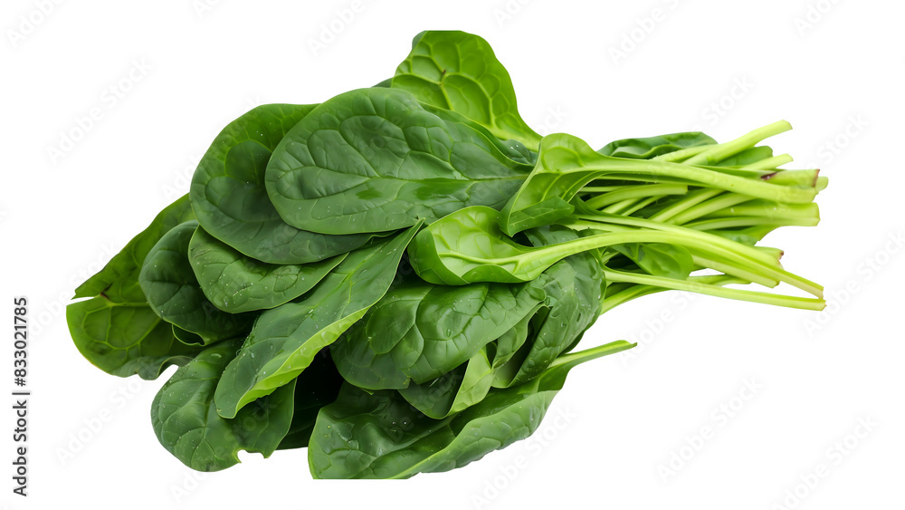 Green fresh spinach isolated on a transparent background, PNG, Ai Green fresh spinach isolated on a transparent background, PNG, Ai