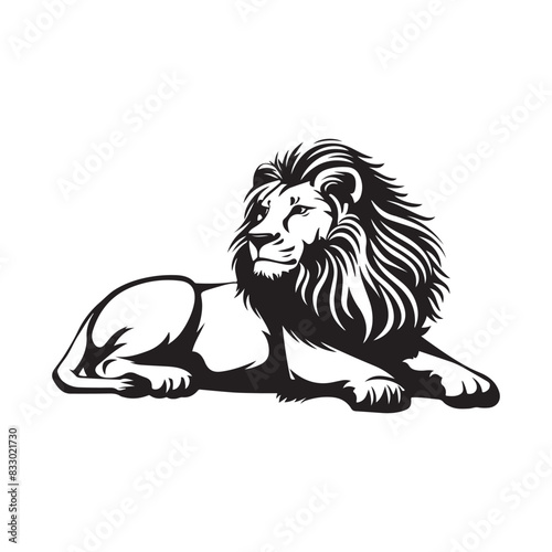  Lion Lying Down Vector Illustration Stock Vector