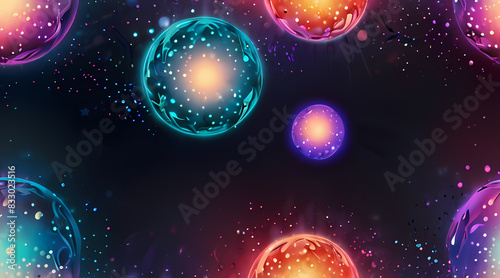 Dreamy abstract background with glowing orbs theme