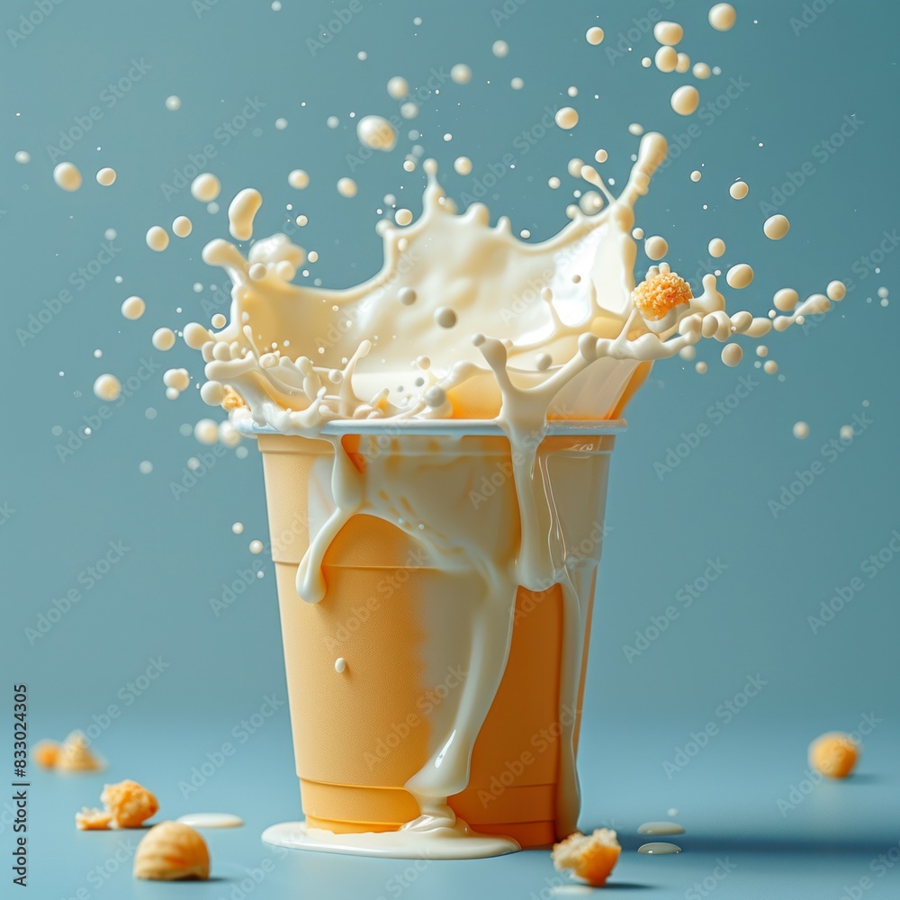 Photo of glass of cream Photo of glass of cream