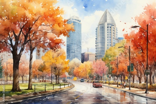 Autumn cityscapes - Generative AI