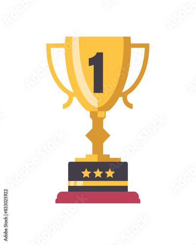 winner #1 trophy number one winner's golden shine winner's circle brand new award sweepstakes winning modern black base gold stars trophy resizable vector generative ai 