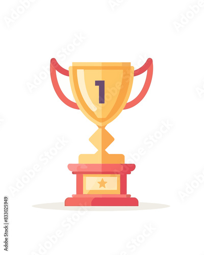 winner #1 trophy number one winner's golden shine winner's circle brand new award sweepstakes winning red handle star diamond trophy resizable vector generative ai 
