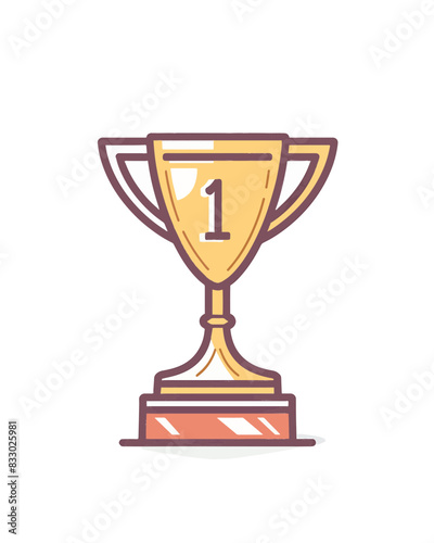 winner #1 trophy number one winner's golden shine winner's circle brand new award sweepstakes winning skinny rounded blank name plate trophy resizable vector generative ai 