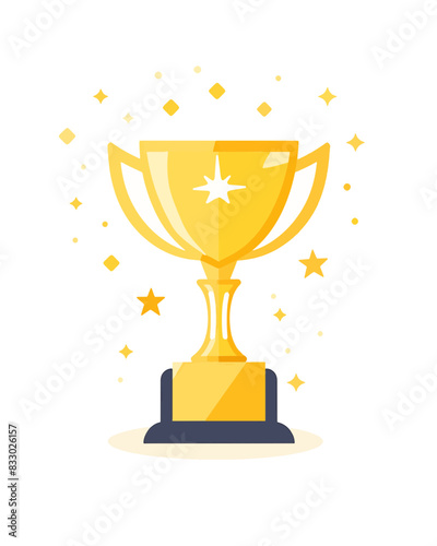 winner #1 trophy number one winner's golden shine winner's circle brand new award sweepstakes winning exclusive stars confetti blank name plate trophy resizable vector generative ai 