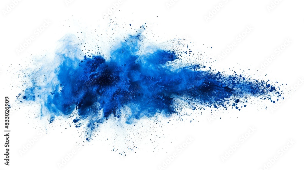 Blue paint splash, smoke cloud isolated on transparent background Blue paint splash, smoke cloud isolated on transparent background