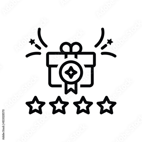 Black line icon for reward  
