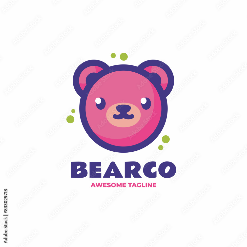 Vector Logo Illustration Bear Simple Mascot Style. Vector Logo Illustration Bear Simple Mascot Style.