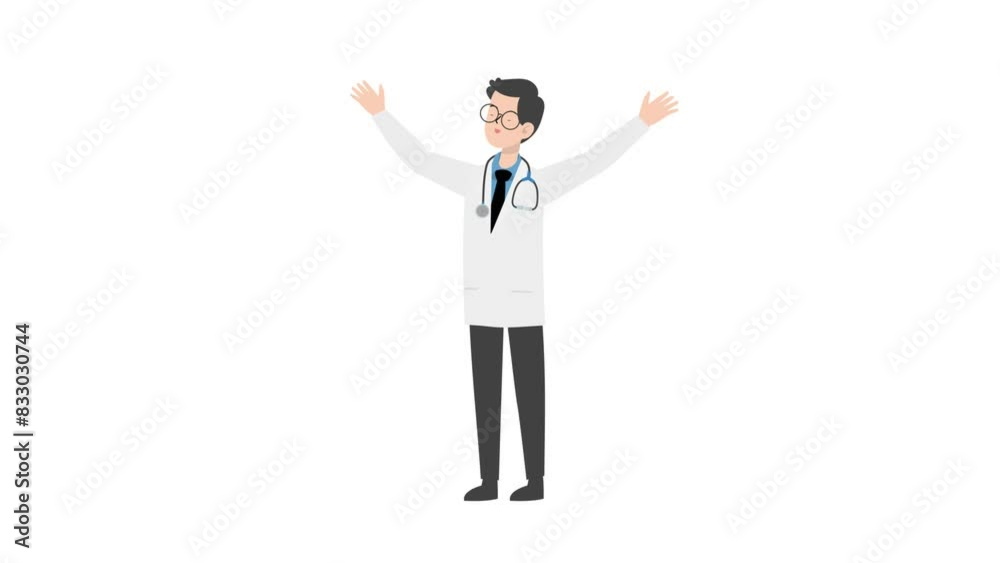 Doctor raising both hands Doctor raising both hands