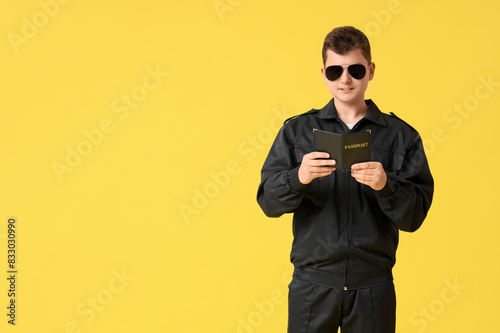 Teenage police officer with...