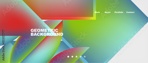 Colorful gradients with abstract geometric shapes. Vector Illustration For Wallpaper, Banner, Background, Card, Book Illustration, landing page