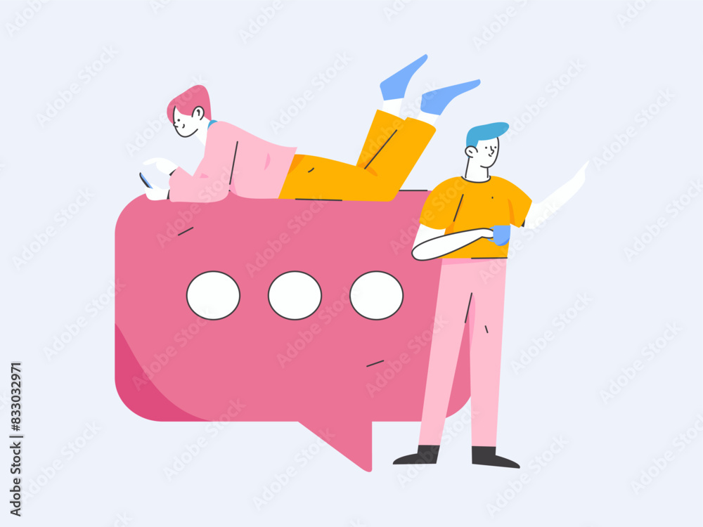 Flat vector illustration of business people operating work scene
Flat vector illustration of business people operating work scene
