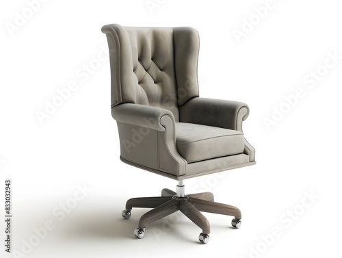 Comfortable D Rendered Office Chair on White Isolation