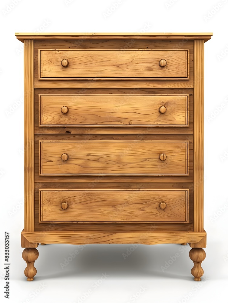 Highly Detailed of a Wooden Dresser with Drawers Highly Detailed of a Wooden Dresser with Drawers