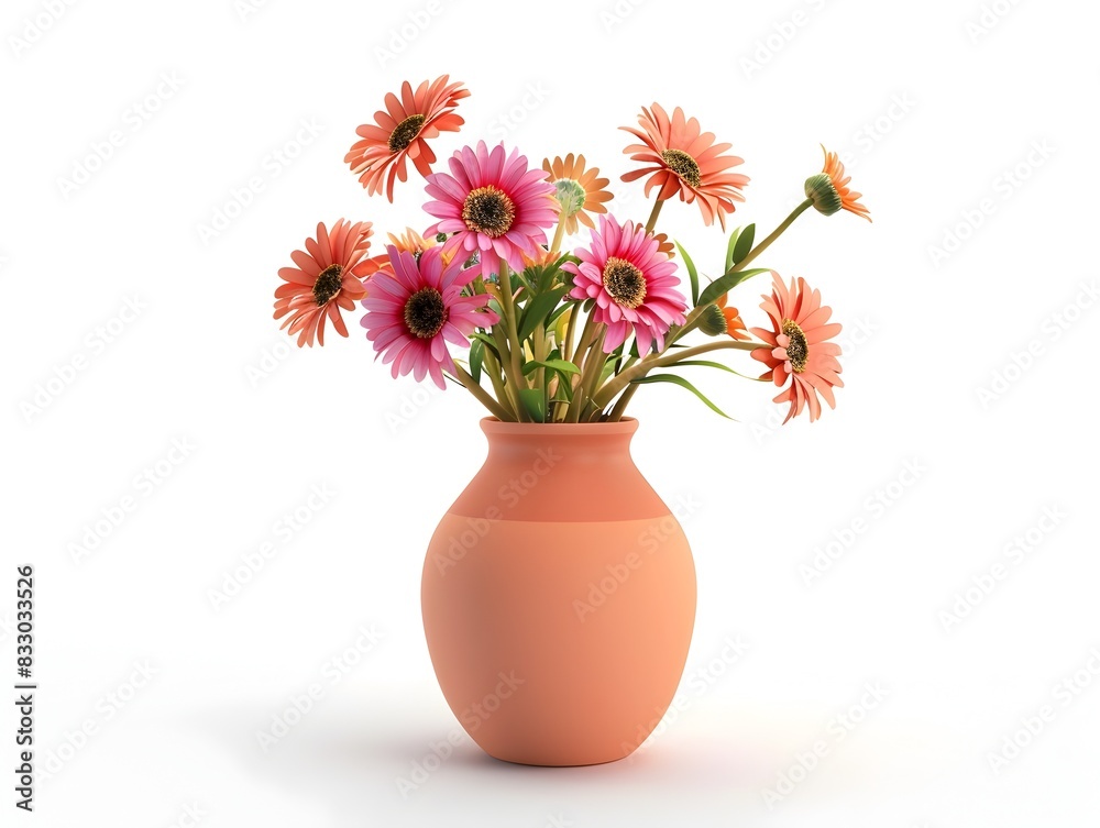 custom made wallpaper toronto digitalof Ceramic Vase with Fresh Flowers on White Background