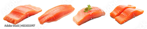 Salmon meat png cut out element set