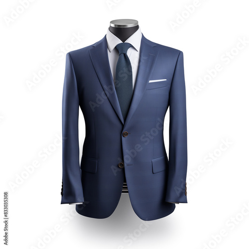 a blue suit is on a mannequin, in the style of photorealistic renderings Generative Ai