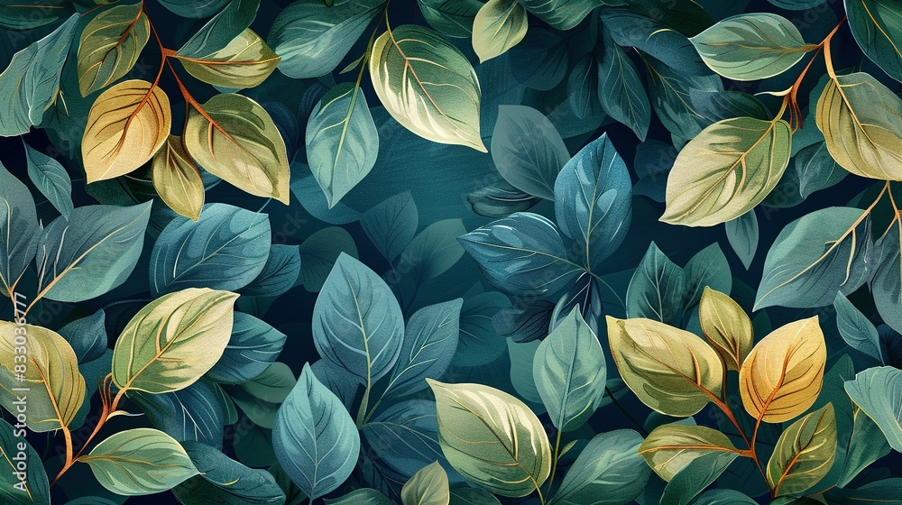 Leafy Whispers: Seamless Botanical Tile Pattern Leafy Whispers: Seamless Botanical Tile Pattern