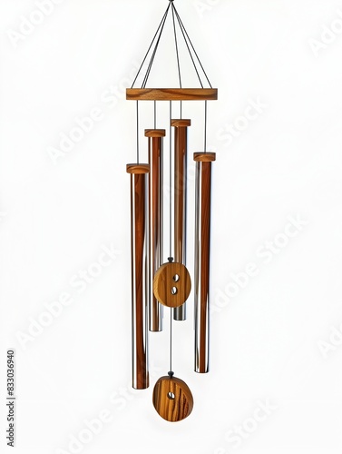 of Isolated Wind Chimes on White Background