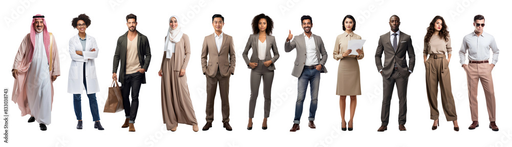 Adult, full body, people png element set on transparent background