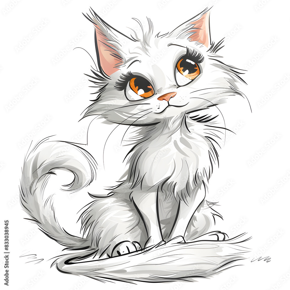 cartoon core, Poiret cat, white back ground kitten, animal, pet, feline, white, domestic, kitty, fur, pets, eyes, cute, portrait, mammal, persian, fluffy, Ai generative cartoon core, Poiret cat, white back ground kitten, animal, pet, feline, white, domestic, kitty, fur, pets, eyes, cute, portrait, mammal, persian, fluffy, Ai generative