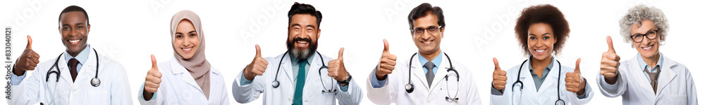 Doctors thumbs up png element set on transparent background Doctors thumbs up png element set on transparent background