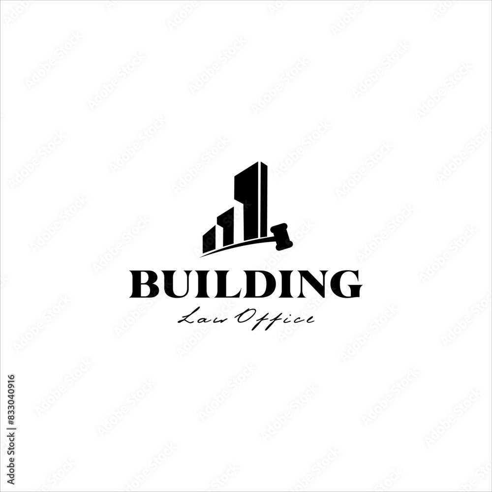 Legal Building and Hammer for Lawyer Office Logo Design