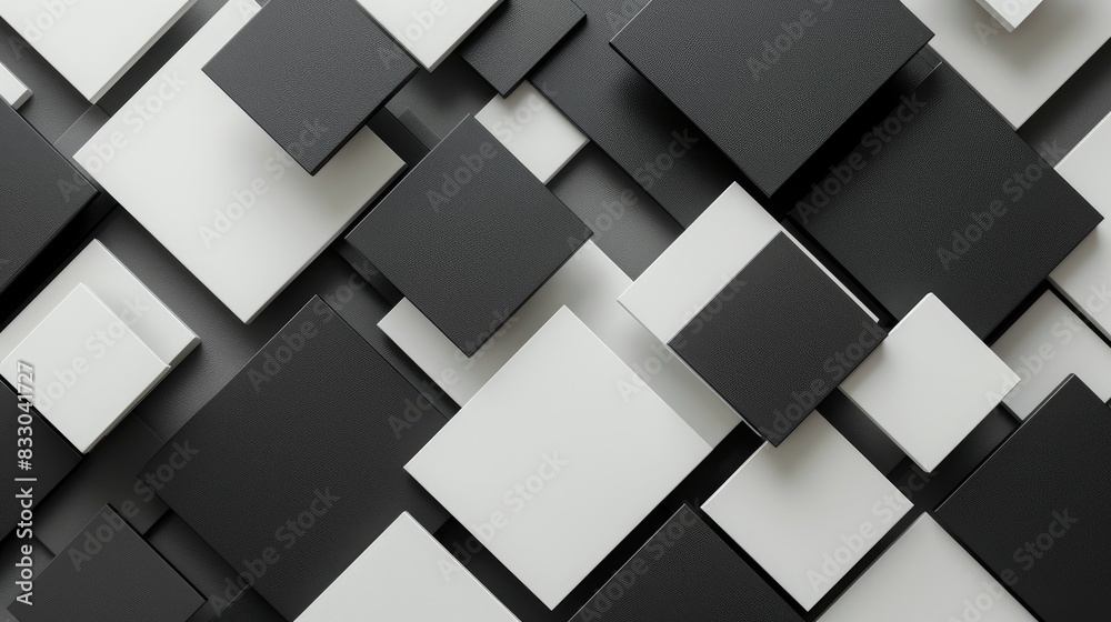 Black and white squares on a monochrome backdrop Black and white squares on a monochrome backdrop
