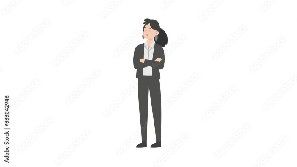 Saleswoman folding arm Saleswoman folding arm