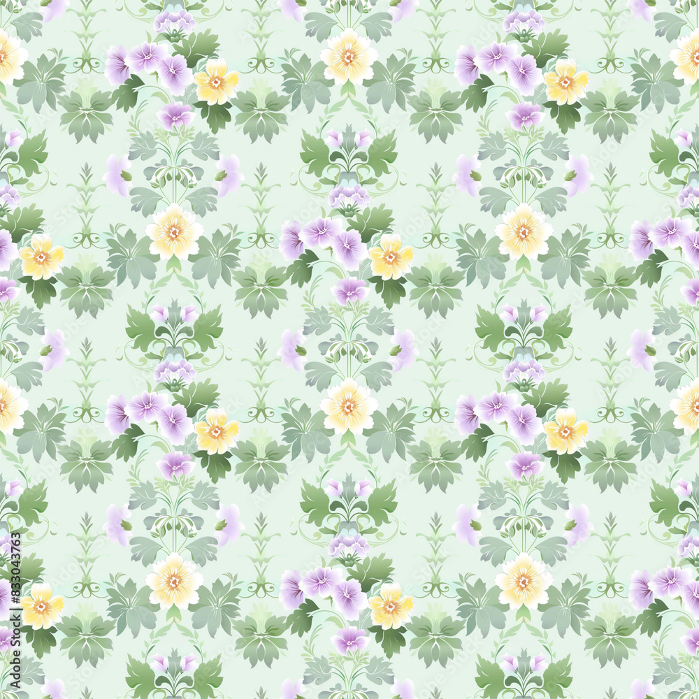 Obraz premium Floral variety color, form natural, seamless fabric pattern.
