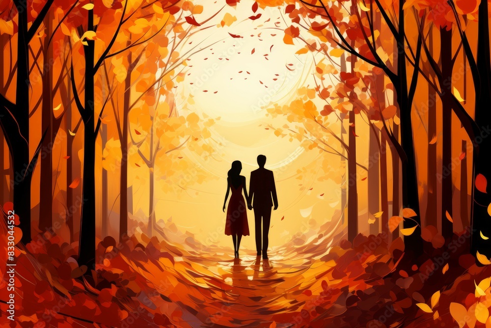 Fototapeta premium Autumn weddings - Generative AI